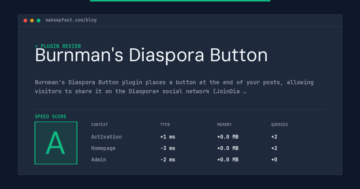 Burnman's Diaspora Button - MakeWPFast