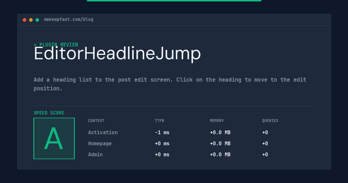 EditorHeadlineJump - MakeWPFast