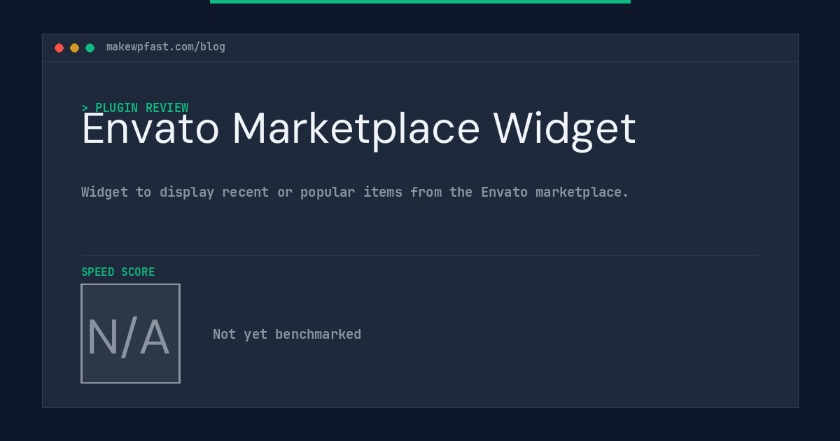 Envato Marketplace Widget - MakeWPFast
