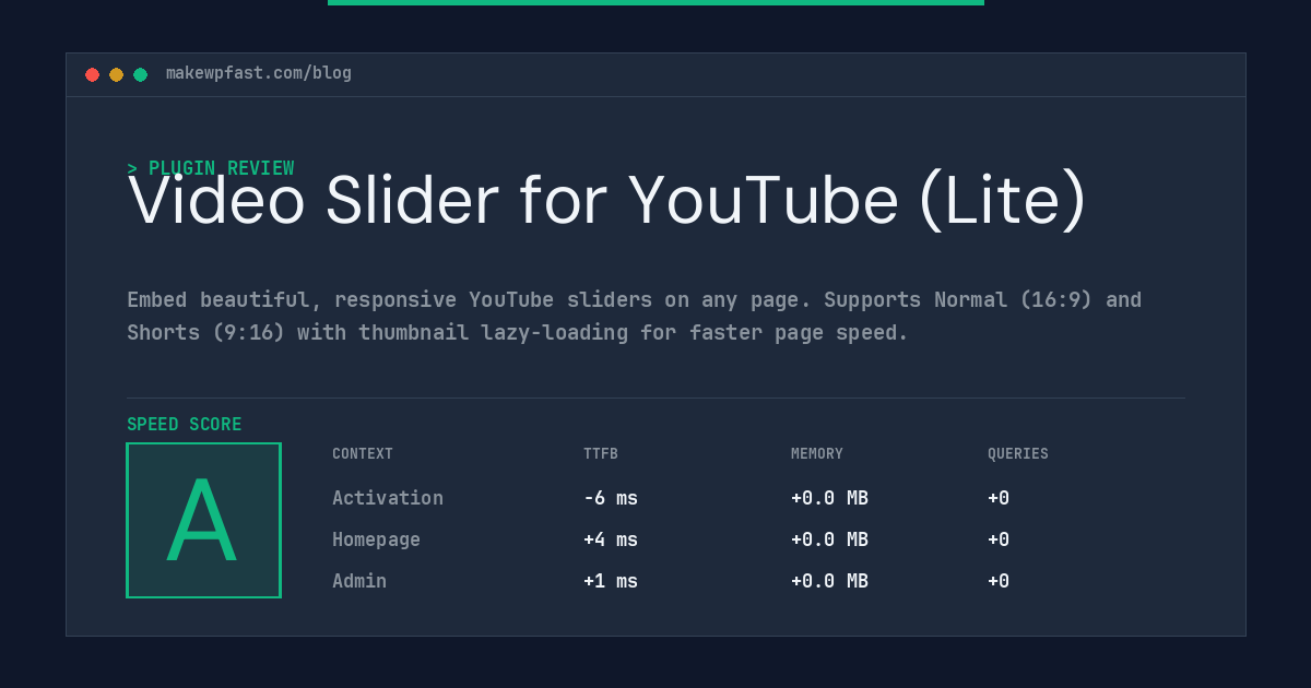 Video Slider for YouTube (Lite) - MakeWPFast