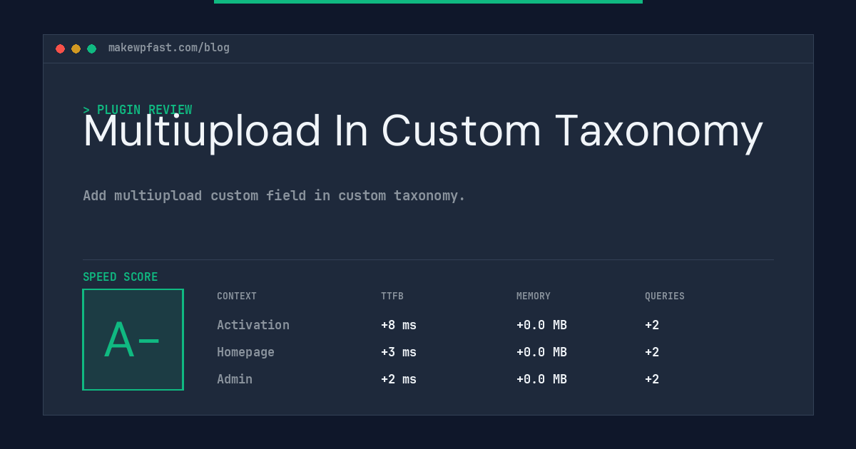 Multiupload In Custom Taxonomy - MakeWPFast