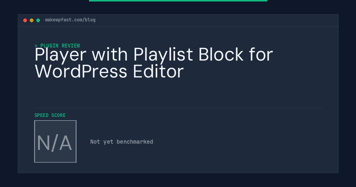 Player with Playlist Block for WordPress Editor - MakeWPFast