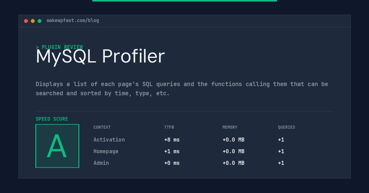 MySQL Profiler - MakeWPFast