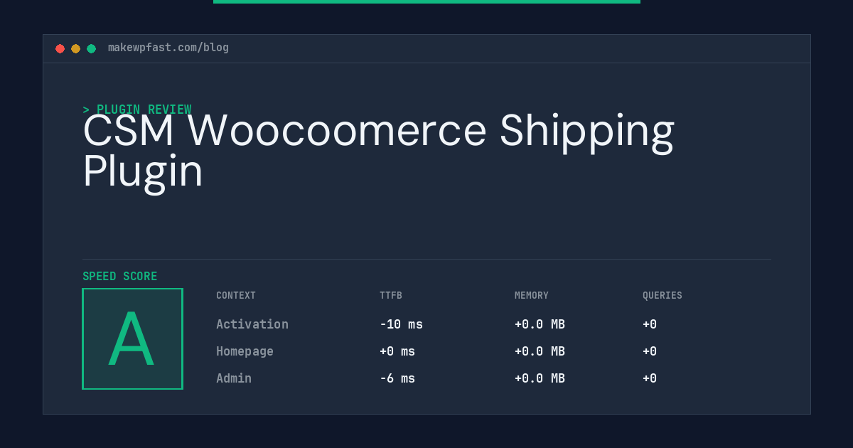CSM Woocoomerce Shipping Plugin - MakeWPFast