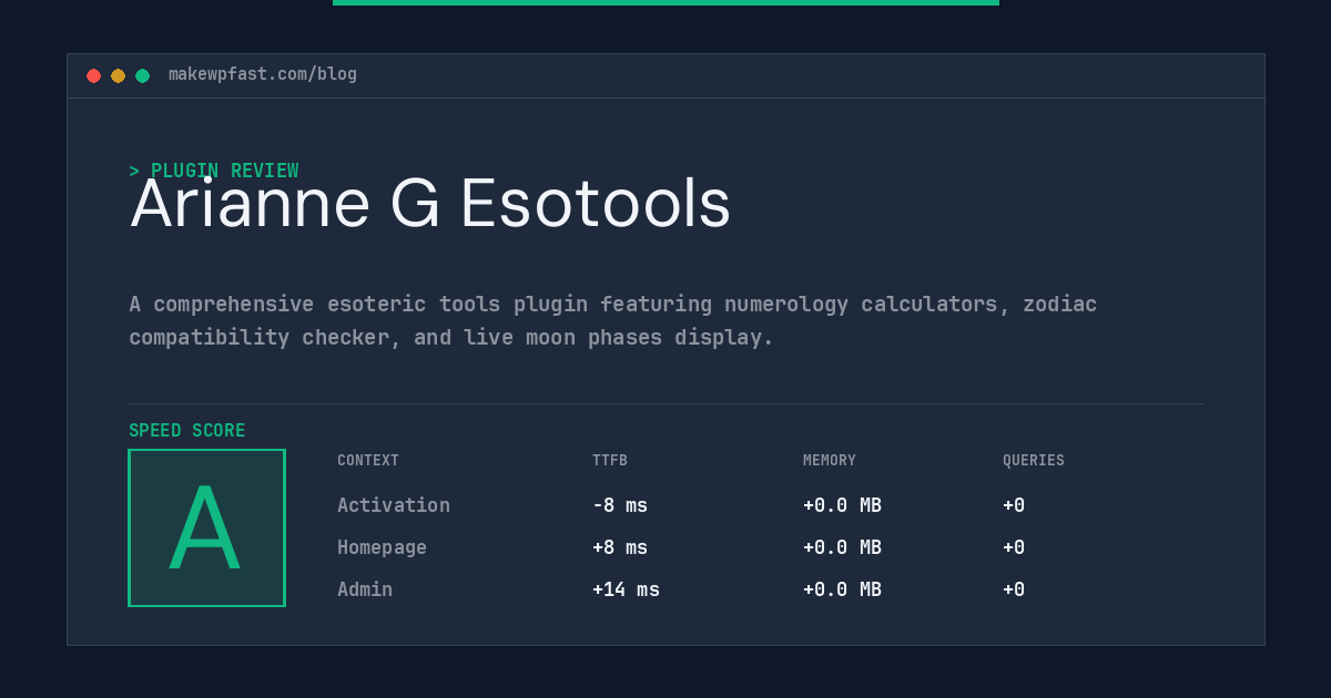 Arianne G Esotools - MakeWPFast