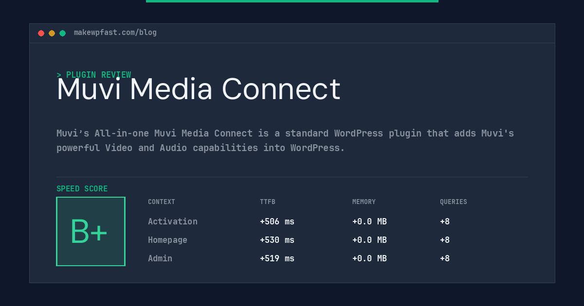 Muvi Media Connect - MakeWPFast