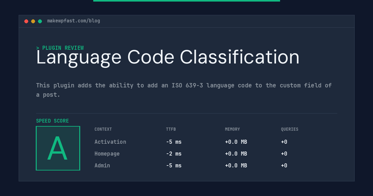 Language Code Classification - MakeWPFast