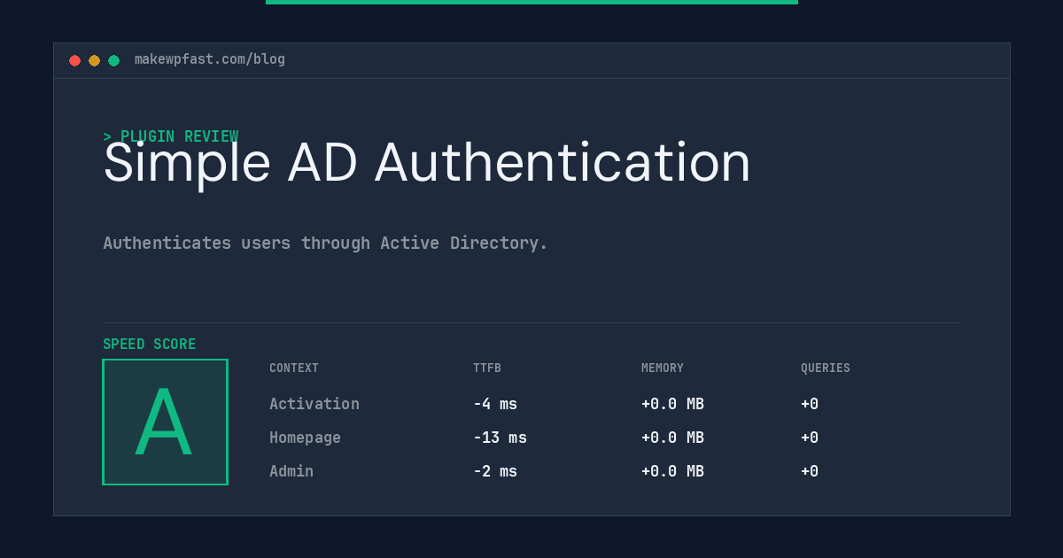 Simple AD Authentication - MakeWPFast