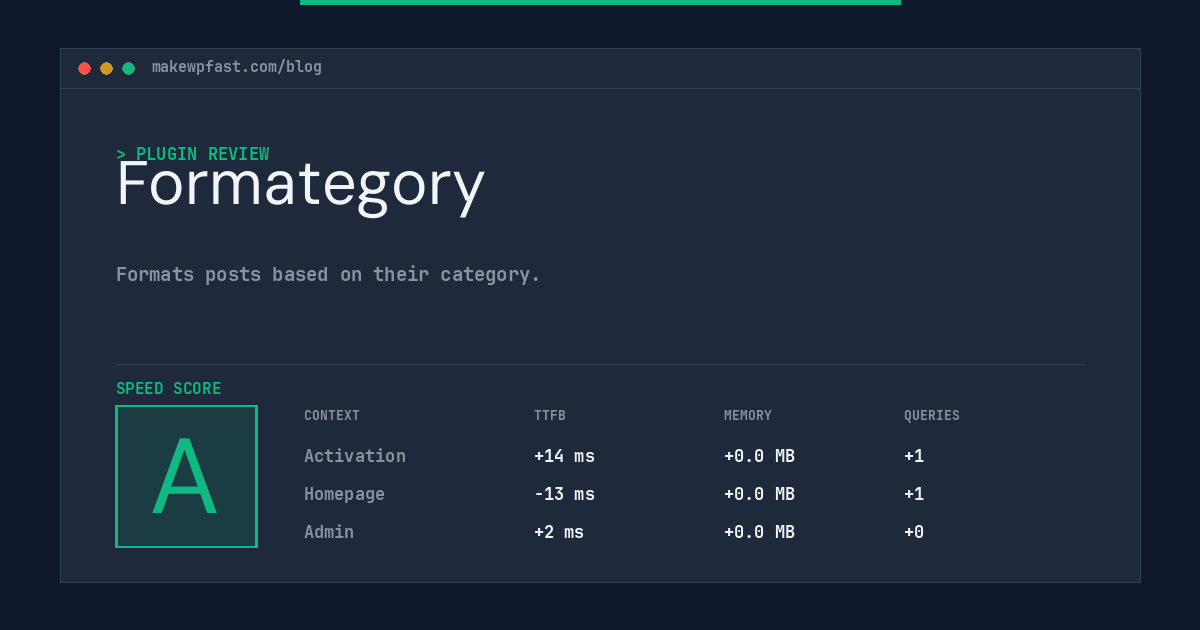 Formategory - MakeWPFast