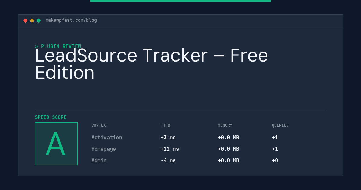 LeadSource Tracker – Free Edition - MakeWPFast