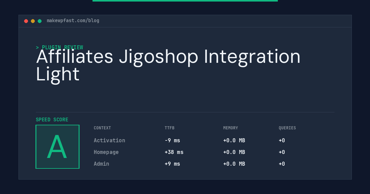Affiliates Jigoshop Integration Light - MakeWPFast