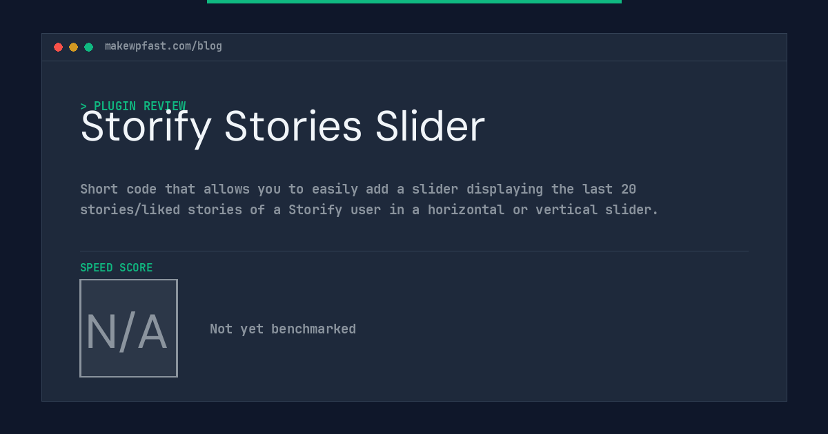 Storify Stories Slider - MakeWPFast
