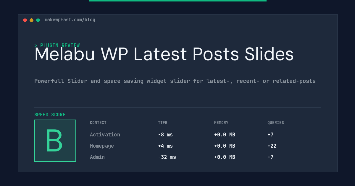 Melabu WP Latest Posts Slides - MakeWPFast