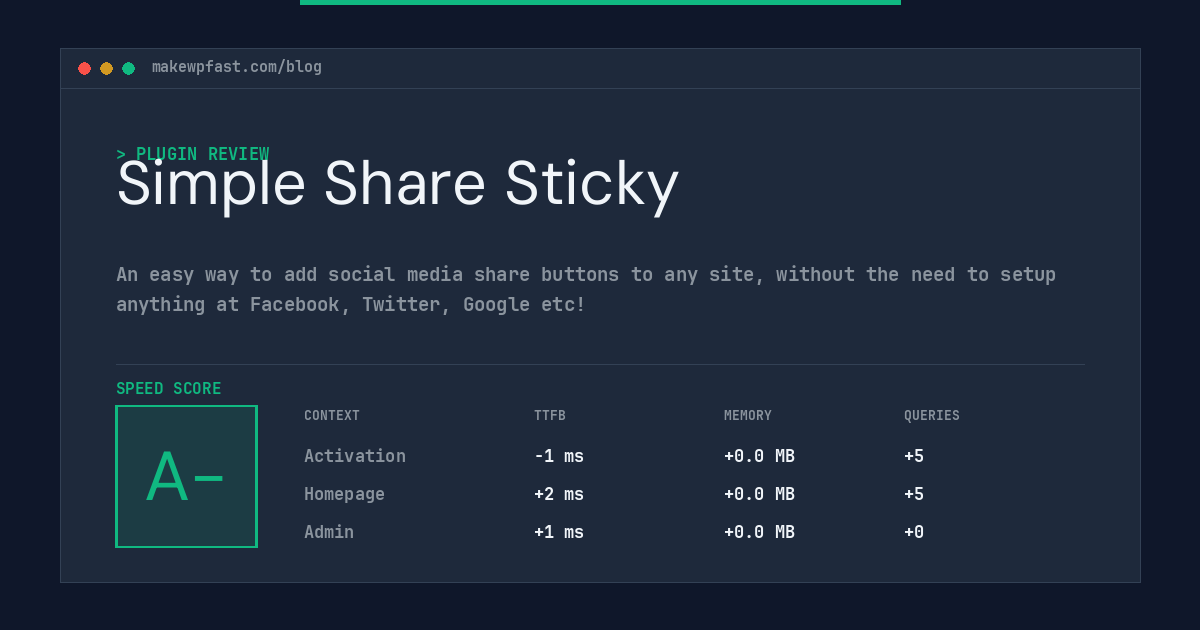 Simple Share Sticky - MakeWPFast