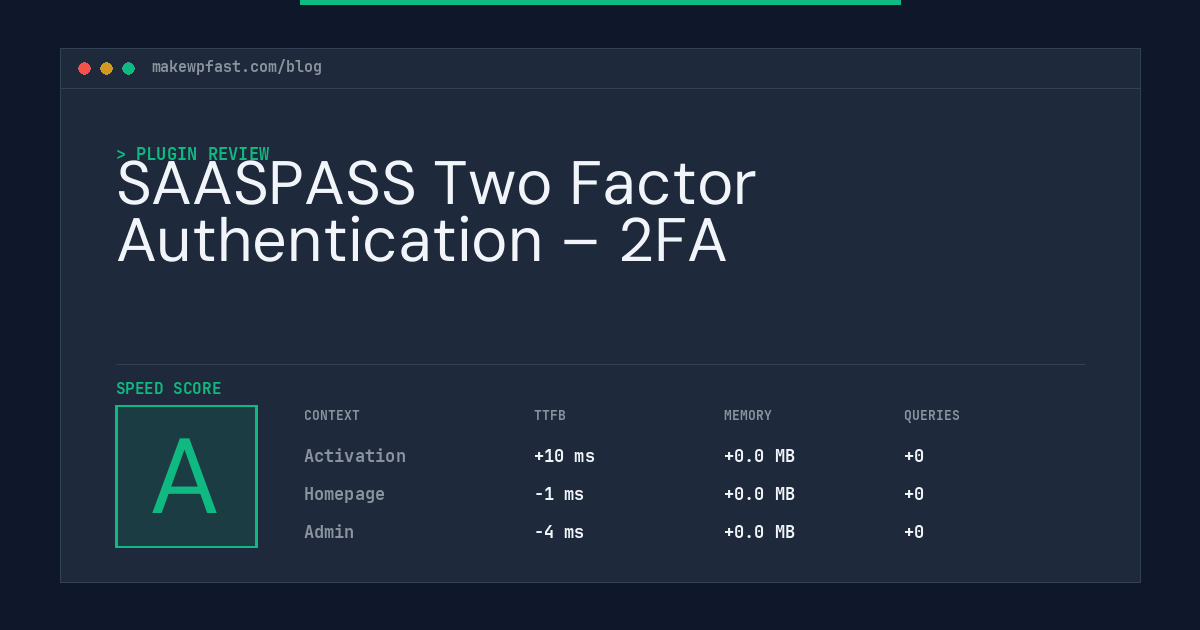 SAASPASS Two Factor Authentication – 2FA - MakeWPFast