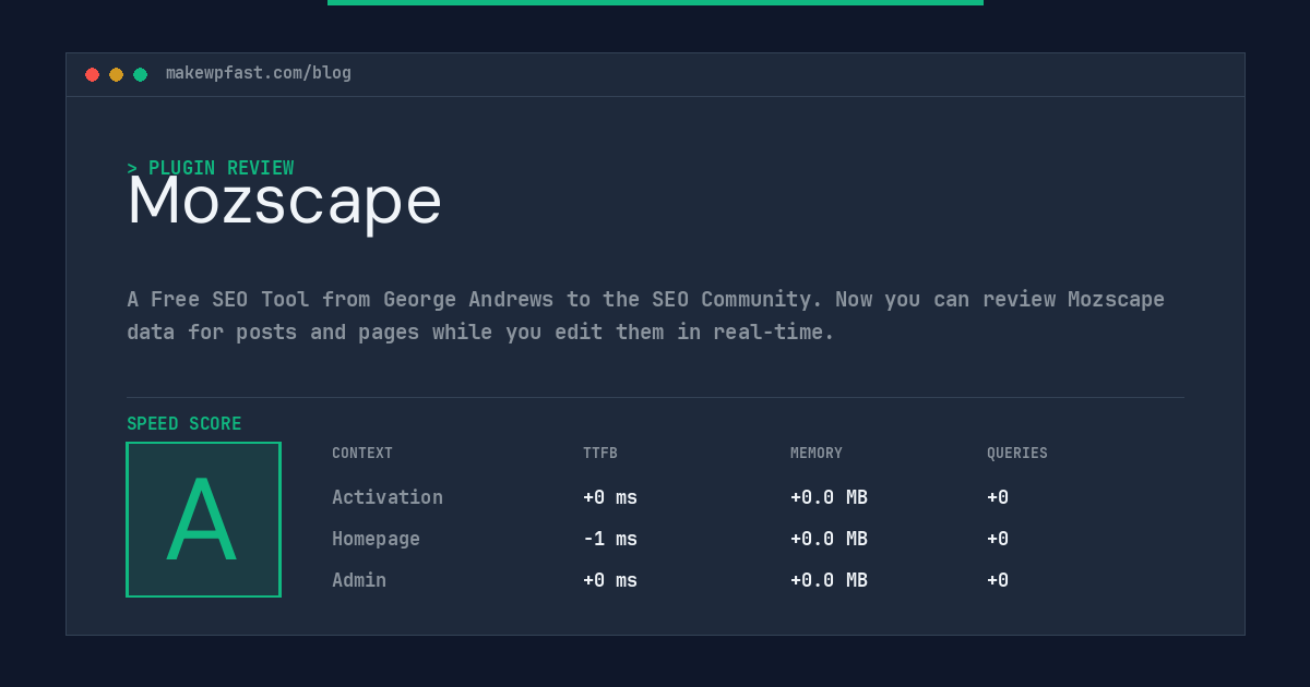 Mozscape - MakeWPFast