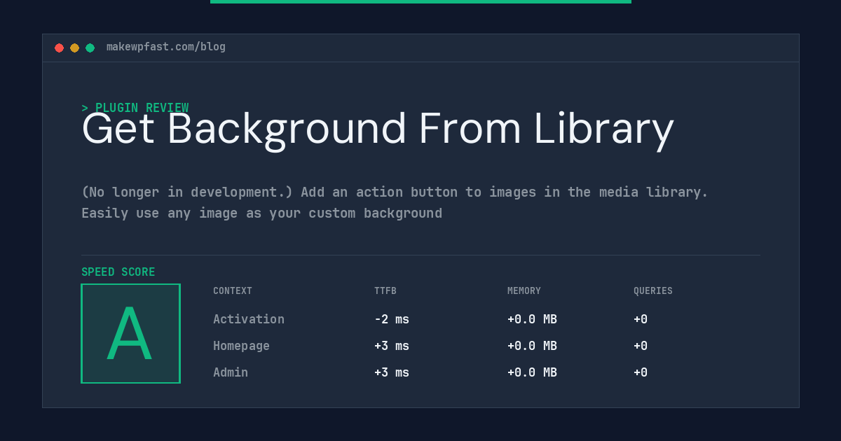 Get Background From Library - MakeWPFast
