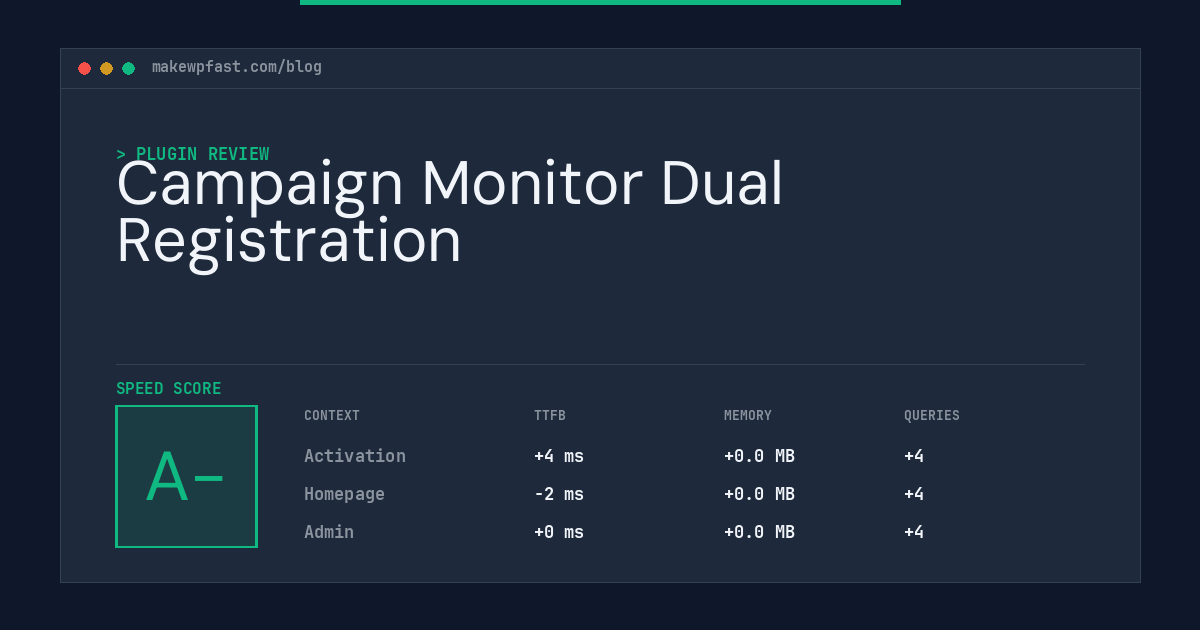 Campaign Monitor Dual Registration - MakeWPFast
