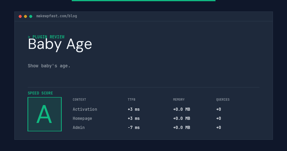 Baby Age - MakeWPFast