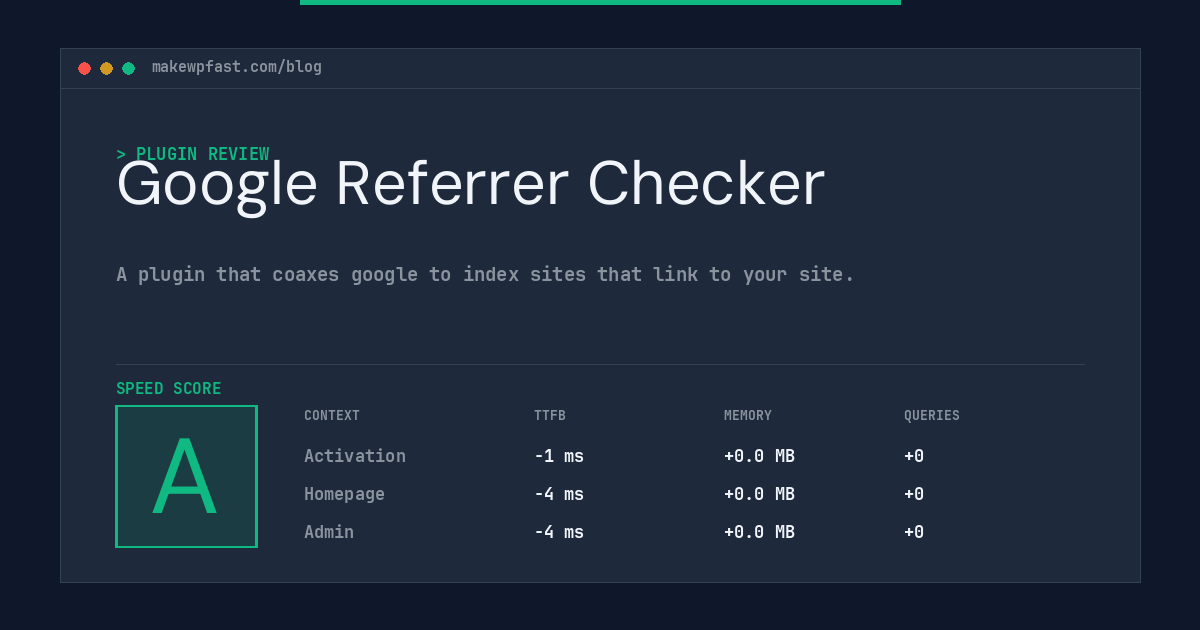Google Referrer Checker - MakeWPFast