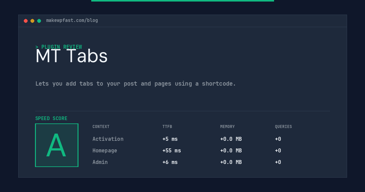 MT Tabs - MakeWPFast