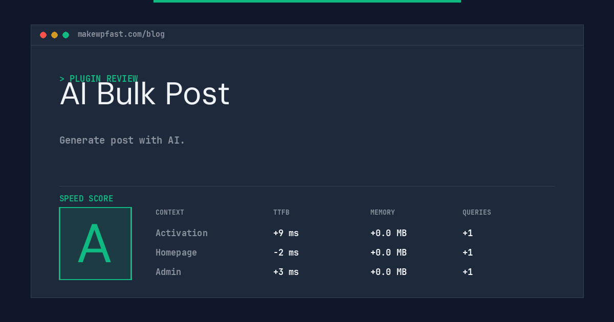 AI Bulk Post - MakeWPFast