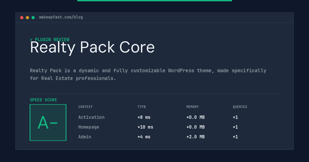 Realty Pack Core - MakeWPFast