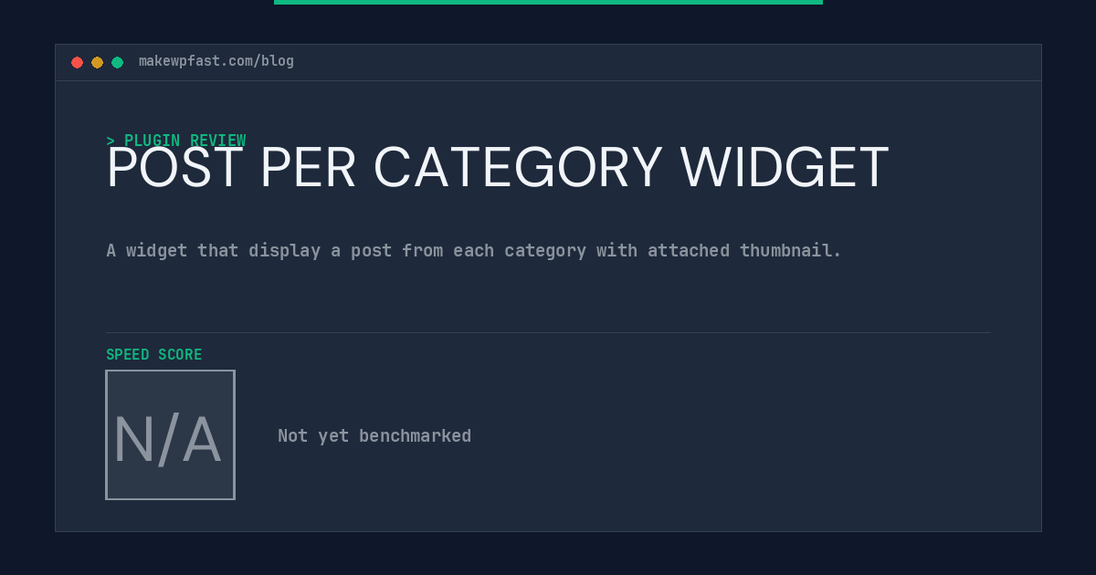POST PER CATEGORY WIDGET - MakeWPFast