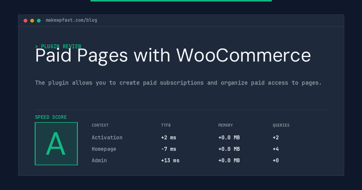 Paid Pages with WooCommerce - MakeWPFast