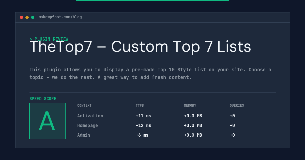 TheTop7 – Custom Top 7 Lists - MakeWPFast