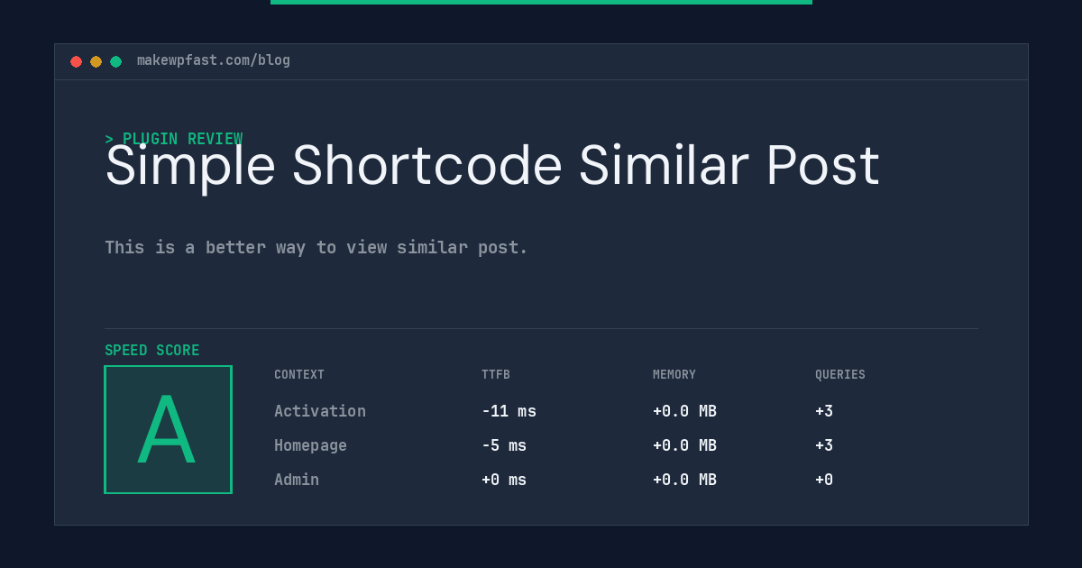 Simple Shortcode Similar Post - MakeWPFast