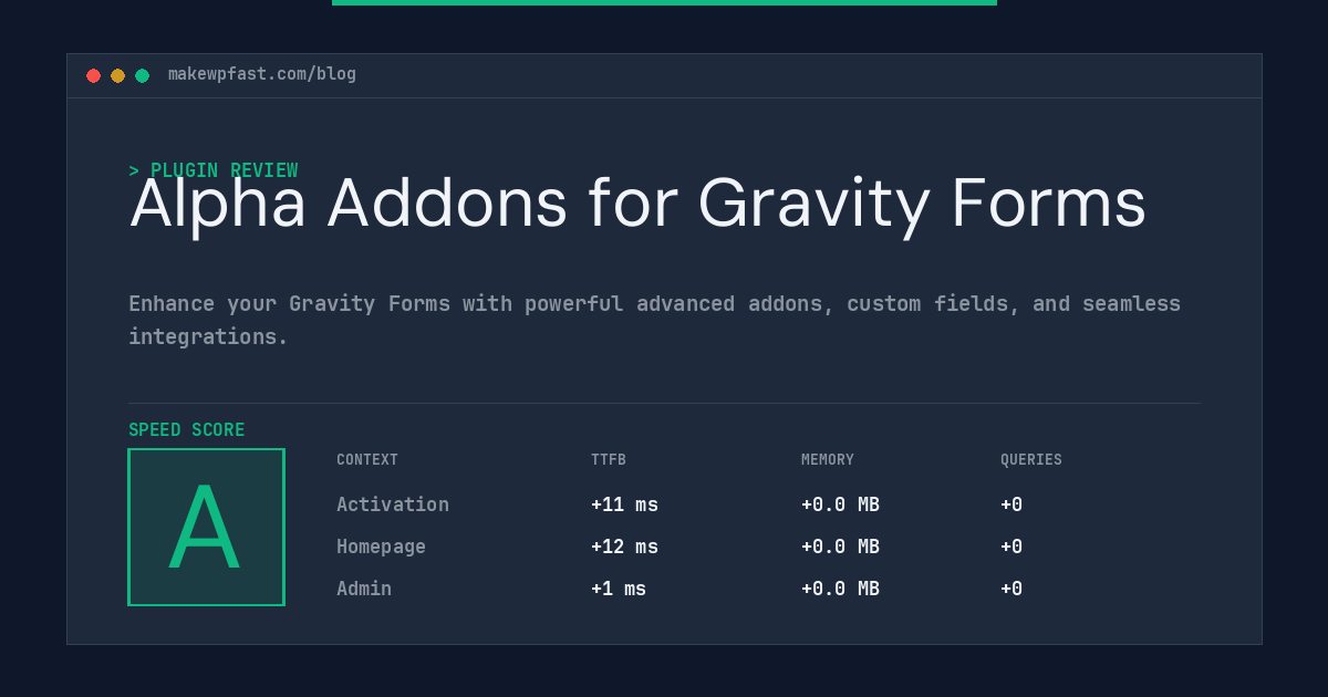 Alpha Addons for Gravity Forms - MakeWPFast