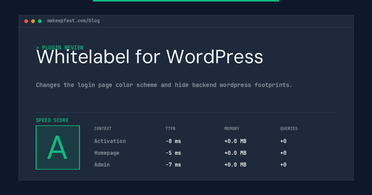 Whitelabel for WordPress - MakeWPFast