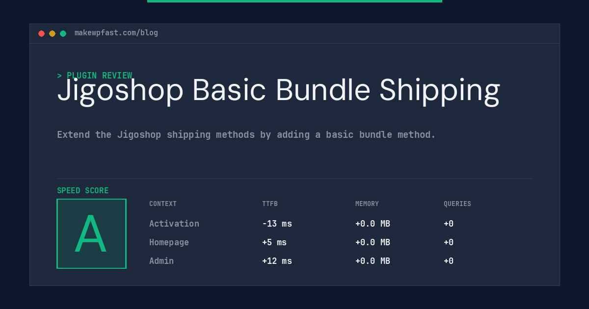 Jigoshop Basic Bundle Shipping - MakeWPFast