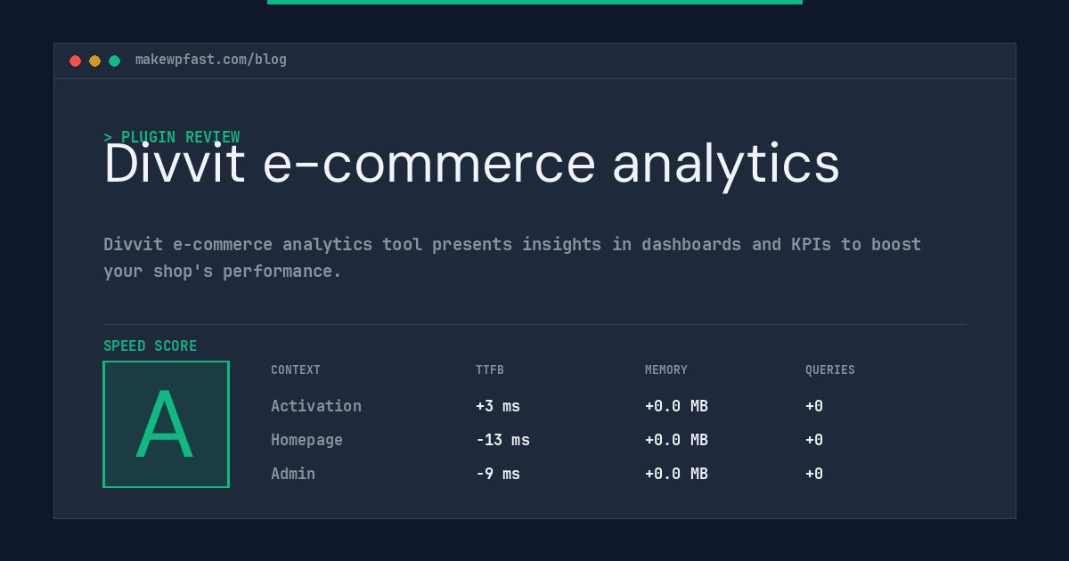 Divvit e-commerce analytics - MakeWPFast