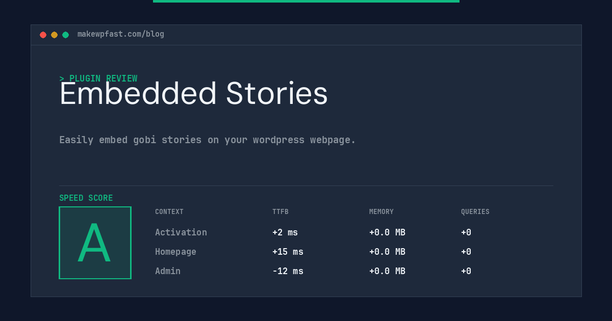 Embedded Stories - MakeWPFast