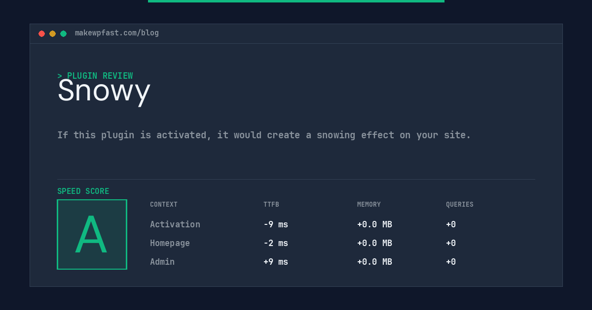 Snowy - MakeWPFast