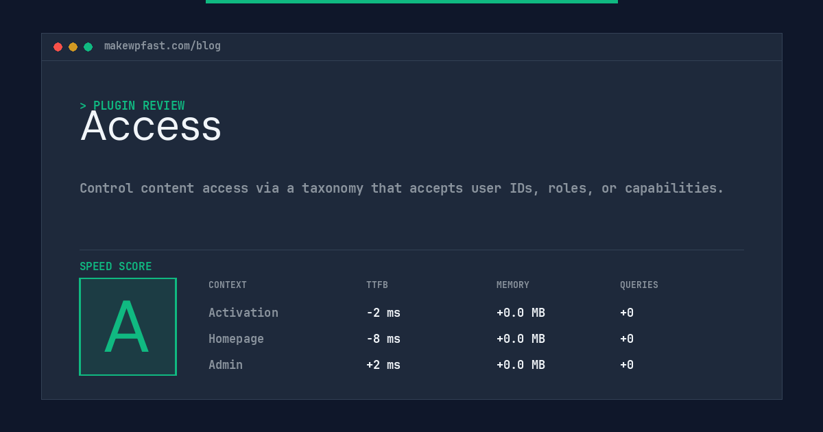 Access - MakeWPFast