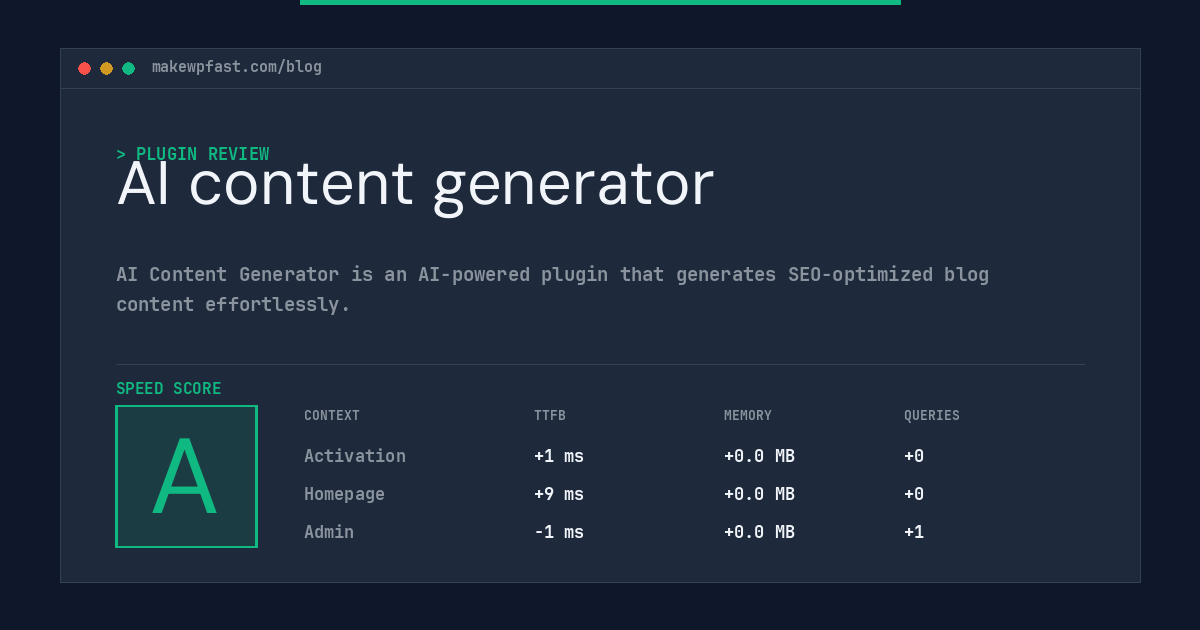 AI content generator - MakeWPFast