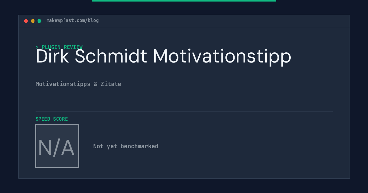 Dirk Schmidt Motivationstipp - MakeWPFast
