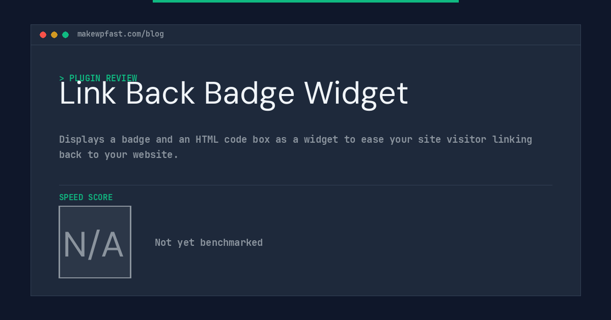 Link Back Badge Widget - MakeWPFast