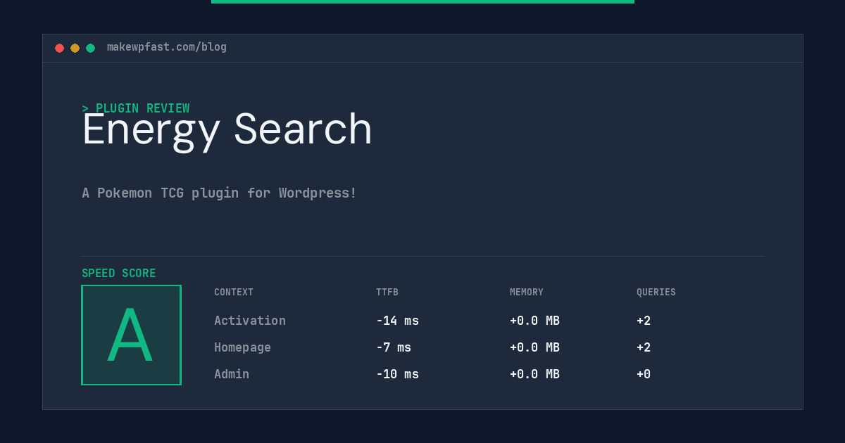 Energy Search - MakeWPFast