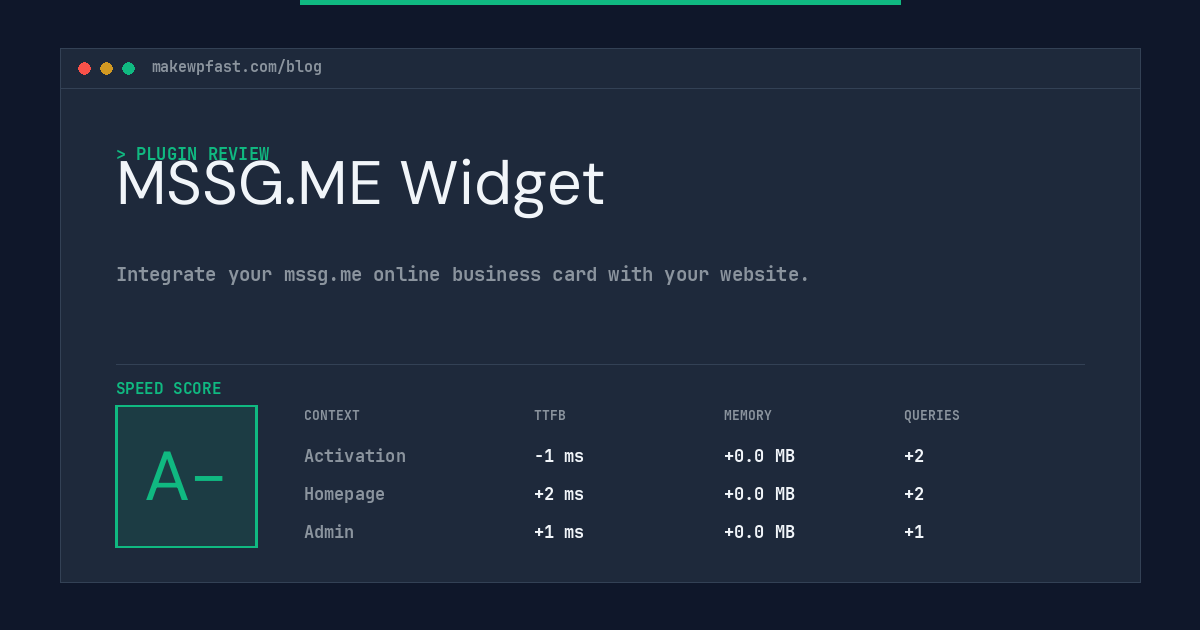 MSSG.ME Widget - MakeWPFast