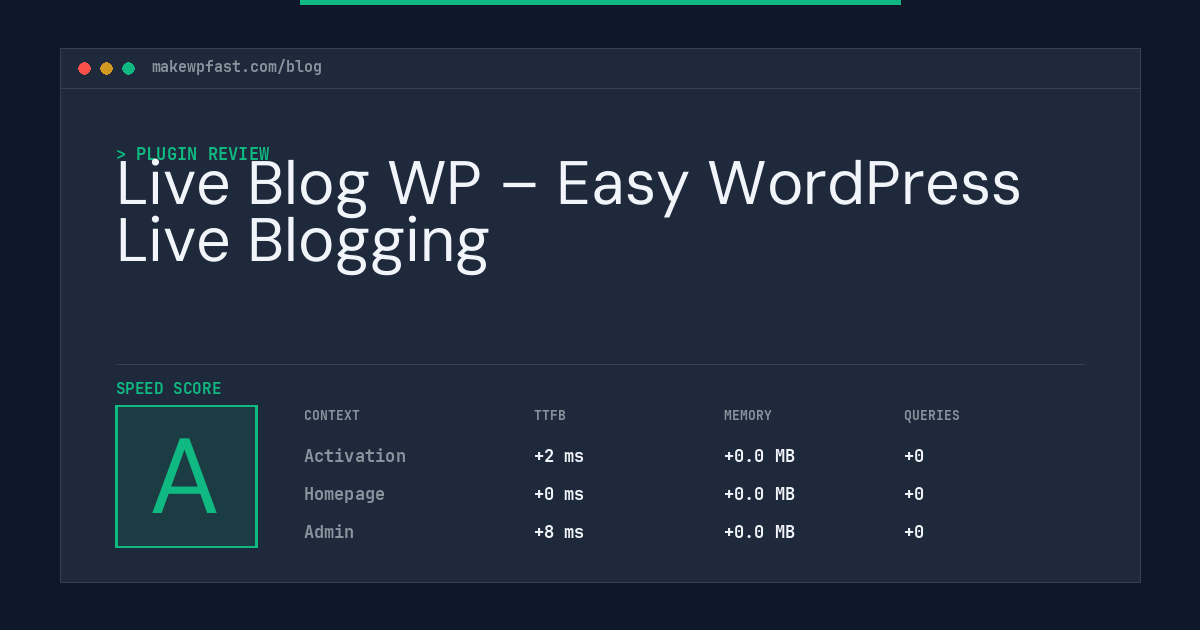 Live Blog WP – Easy WordPress Live Blogging - MakeWPFast