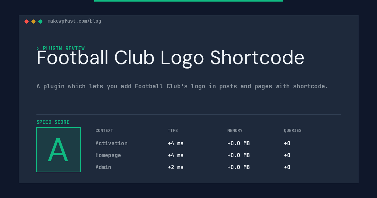 Football Club Logo Shortcode - MakeWPFast