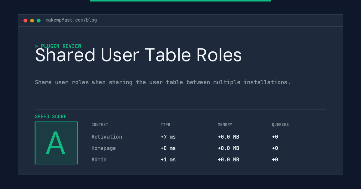 Shared User Table Roles - MakeWPFast