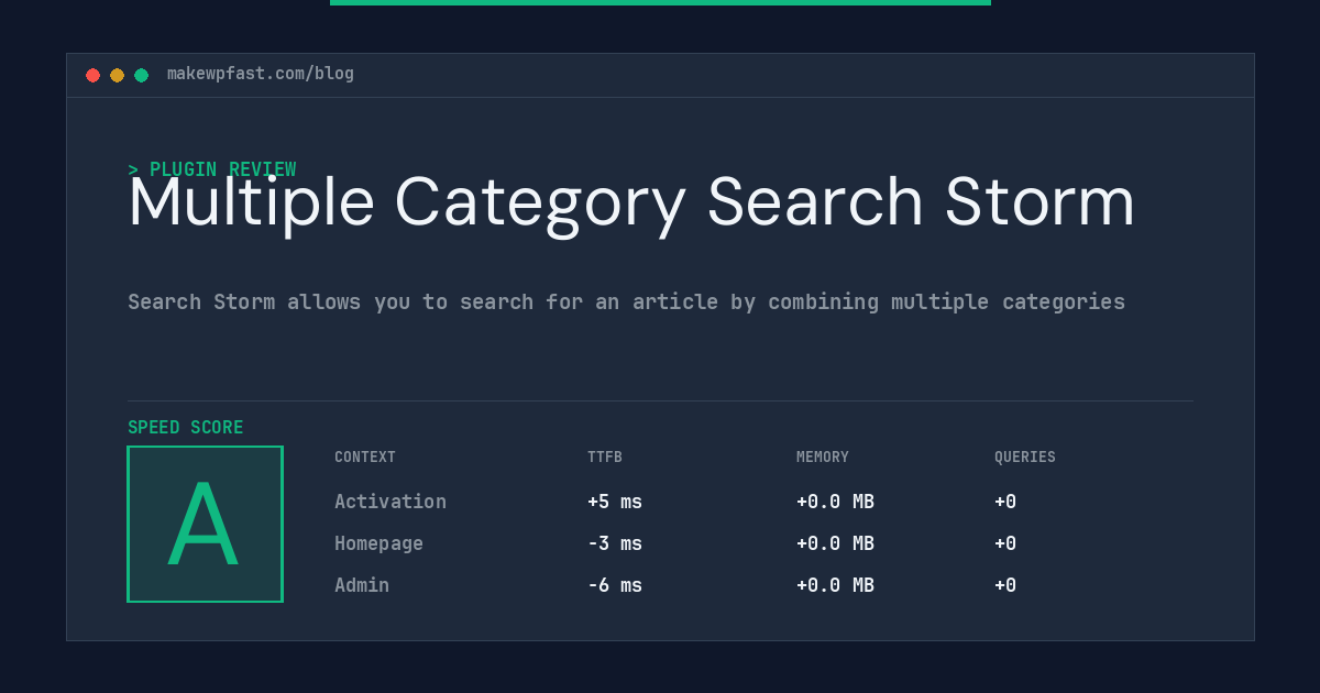 Multiple Category Search Storm - MakeWPFast