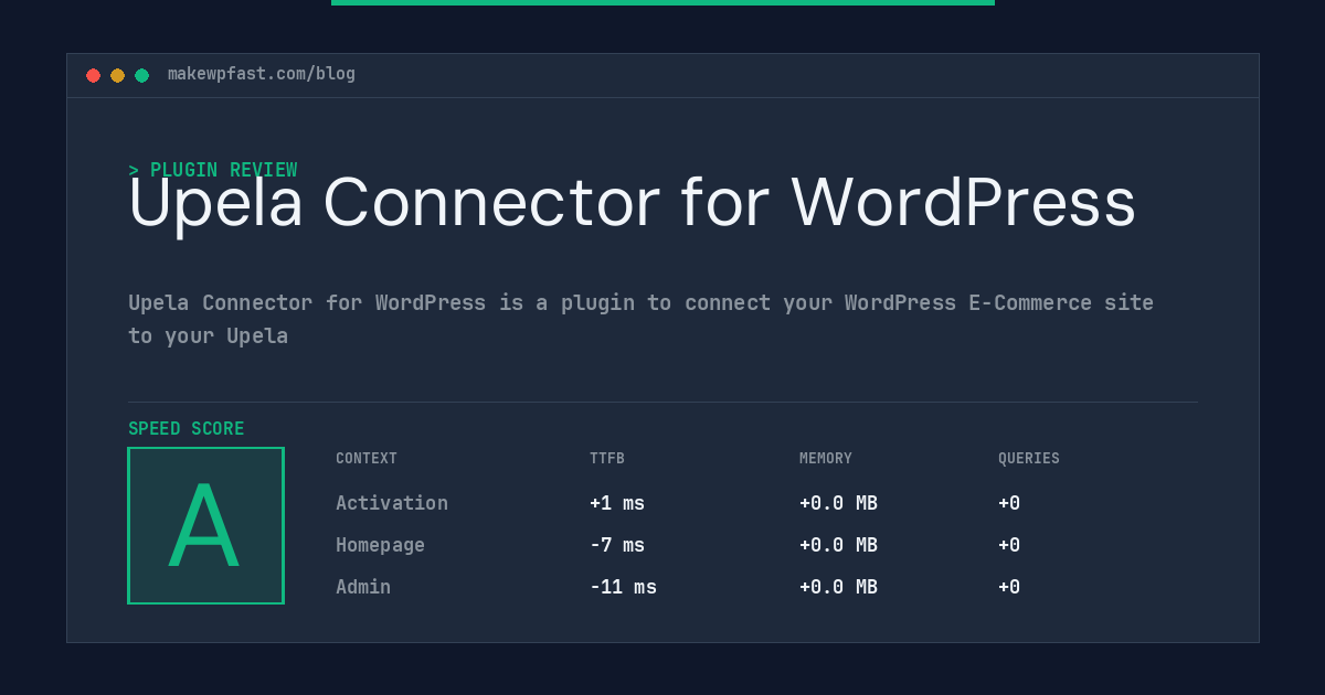 Upela Connector for WordPress - MakeWPFast