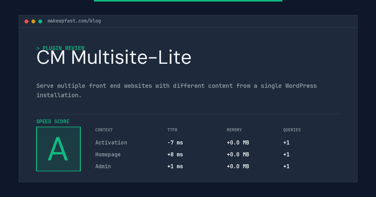 CM Multisite-Lite - MakeWPFast