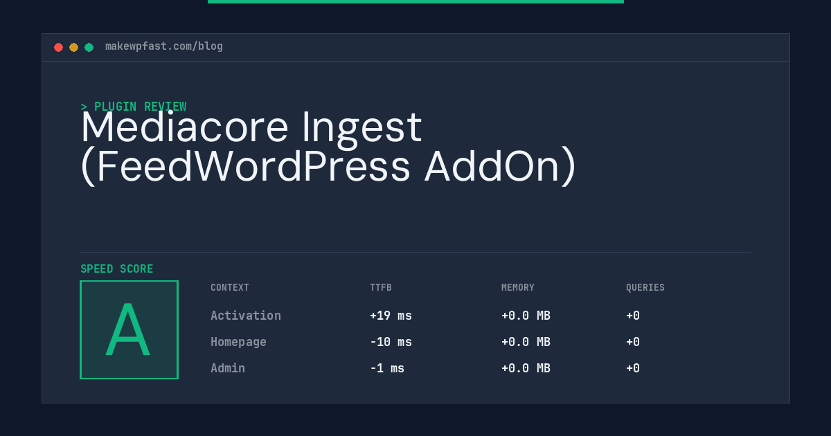 Mediacore Ingest (FeedWordPress AddOn) - MakeWPFast